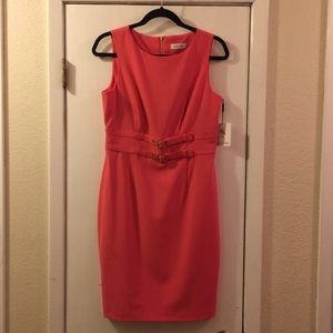 Calvin Klein coral red dress